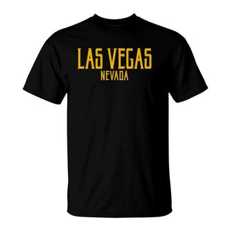 Las Vegas Nevada Vintage Text Amber Print T-shirt - Thegiftio