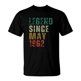Legend Since May 1962 Awesome Vintage Birthday New Trend 2022 T-Shirt - Seseable