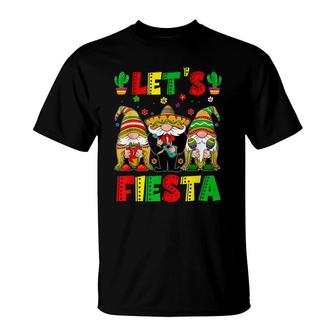 Lets Fiesta Poncho Sombrero Mexican Gnomes Cinco De Mayo T-Shirt - Seseable