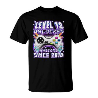Level 12 Unlocked Awesome 2010 Video Game 12Th Birthday T-Shirt | Mazezy