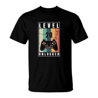 Level 20 Unlocked Quickly Awesome Since 2002 So Cheers To 20Th Birthday T-Shirt - Seseable