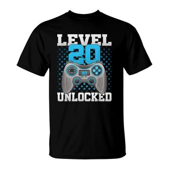 Level 20 Unlocked Video Gaming 20Th Birthday 2002 Game Gamer T-Shirt - Seseable