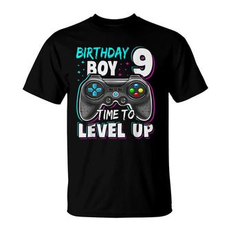 Level 9 Unlocked Awesome Video Game 9Th Birthday Boys Kids T-Shirt - Seseable