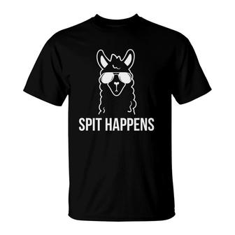 Llama FunnySpit Happens T-Shirt | Mazezy
