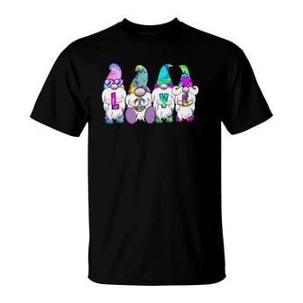 Love Gnomes Hippie Tie Dye Retro Vintage Hat Peace Gnome T-Shirt - Seseable