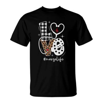 Love Great Leopard Nurse Life Hastag Heart New 2022 T-Shirt - Seseable