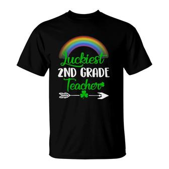 Luckiest 2Nd Grade Teacher St Patricks Day 2Nd Grade Teacher T-Shirt - Seseable
