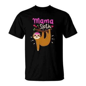 Mama Sloth Lazy Spirit Animal Mom Family Matching Costume T-Shirt - Seseable