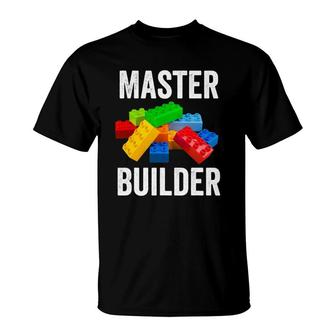 Master Builder Funny Building Blocks Gifts Men Women T-Shirt | Mazezy