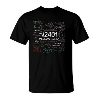 Math Square Root Of 2401 Vintage 49Th Birthday 49 Years Old T-Shirt - Seseable