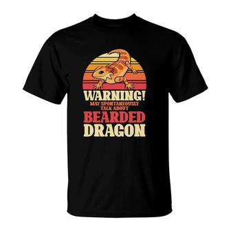 May Spontaneously Talk About Bearded Dragon Vintage Reptile T-Shirt - Seseable
