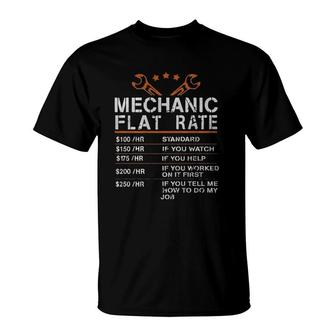 Mechanic Flat Rate Back Print New Mode T-Shirt - Seseable