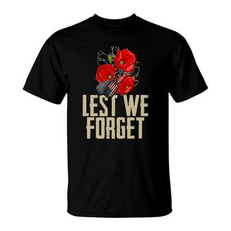 Memorial Day Dog Tag - Lest We Forget T-Shirt - Seseable