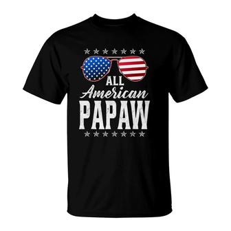 Mens All American Papaw 4Th Of Julyfathers Day Papaw Gift T-Shirt - Seseable