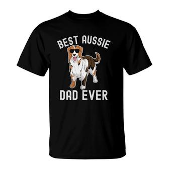 Mens Best Aussie Dad Ever Australian Shepherd Dad Fathers Day Men T-Shirt - Seseable