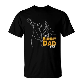 Mens Best Bunny Dad Ever Rabbit Daddy Bunny Father Mens Bunn T-Shirt - Seseable
