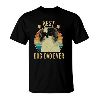 Mens Best Dog Dad Ever Japanese Chin Fathers Day Gift T-Shirt | Mazezy