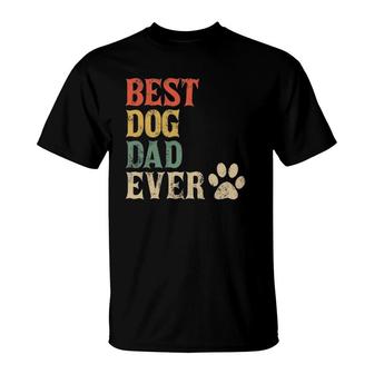 Mens Best Dog Dad Ever - Vintage Dog Daddy - Retro Doggy Father T-Shirt - Seseable
