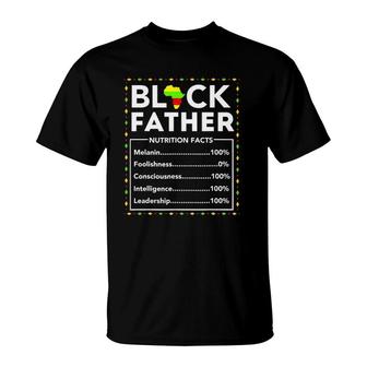 Mens Black Father Nutrition Facts King Best Dad Ever T-Shirt - Seseable