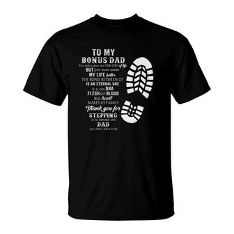 Mens Bonus Dad Fathers Day Gift From Daughter Son T-Shirt - Seseable