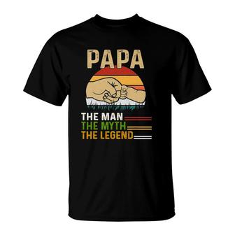 Mens Dad For Fathers Day Man-Myth The Legend Funny Papa T-Shirt - Seseable