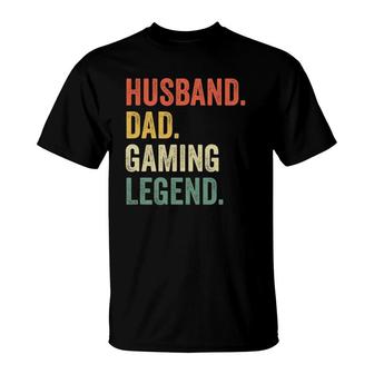 Mens Gamer Dad Funny Husband Dad Video Game Legend Fathers Day T-Shirt - Seseable