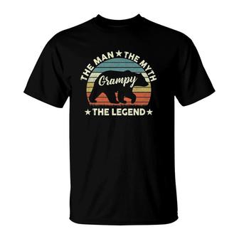 Mens Grampy Bear Gift For Fathers Day The Man Myth Legend T-Shirt - Seseable