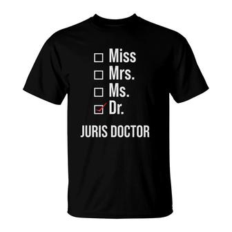 Mens Juris Doctor Of Jurisprudence Dr Law School Graduation T-Shirt - Seseable
