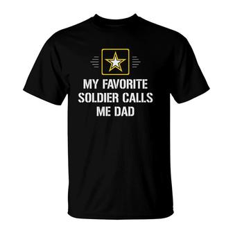 Mens My Favorite Soldier Calls Me Dad - T-Shirt - Seseable