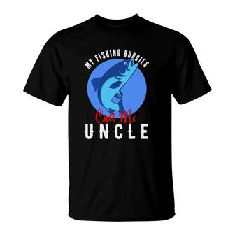 Mens My Fishing Buddies Call Me Uncle Family Fishing Fish T-Shirt - Seseable