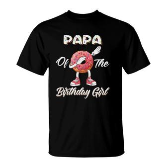 Mens Papa Of The Birthday Girl Donut Dab Matching Party T-Shirt