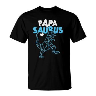 Mens Papasaurus Trex Dinosaur Fathers And Grandparents Day T-Shirt - Seseable