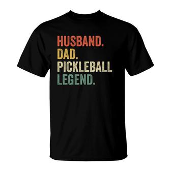 Mens Pickleball Funny Husband Dad Legend Vintage Fathers Day T-Shirt - Seseable