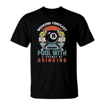 Mens Pool With A Change Of Drinking 8 Ball Billiards Player T-Shirt | Mazezy