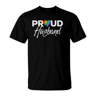 Mens Proud Husband Gay Pride Month Lgbtq T-Shirt - Seseable