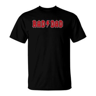 Mens Rad Dad Cool Vintage Rock And Roll Funny Fathers Day Papa T-Shirt - Seseable
