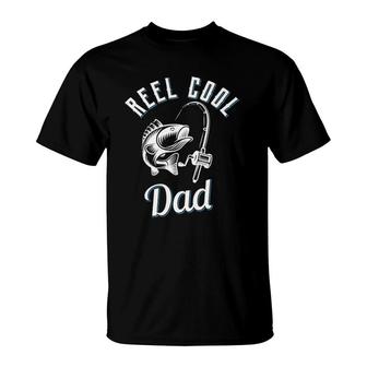 Mens Reel Cool Dad Fishing Pole Reel Rod Fish Fathers Day Gift T-Shirt - Seseable