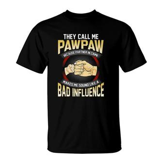 Mens They Call Me Pawpaw Because Partner In Crime Fathers Day T-Shirt - Seseable