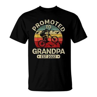 Mens Vintage Promoted To Grandpa 2022 Mountain Biking Grandpa T-Shirt - Seseable