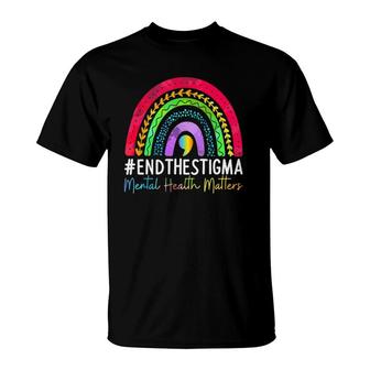 Mental-Health Matters End The Stigma Rainbow Boho T-Shirt | Mazezy
