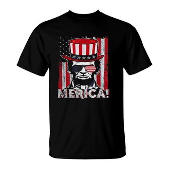 Merica Abe Lincoln 4Th Of July American Flag Murica Classic T-Shirt | Mazezy