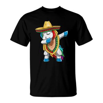 Mexican Unicorn Cinco De Mayo Dabbing Unicorn Funny Fiesta T-Shirt - Seseable