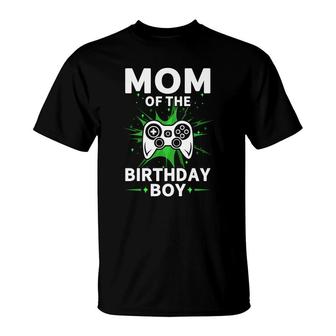 Mom Of Birthday Boy White Boy Matching Video Gamer T-Shirt - Seseable