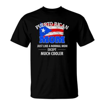 Much Cooler Puerto Rican Mom Vintage Puerto Rico Flag T-Shirt | Mazezy