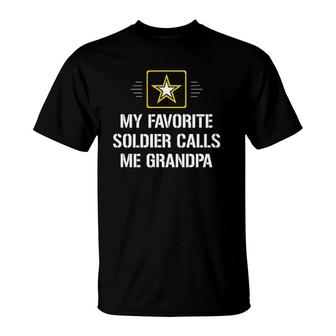 My Favorite Soldier Calls Me Grandpa T-Shirt - Seseable