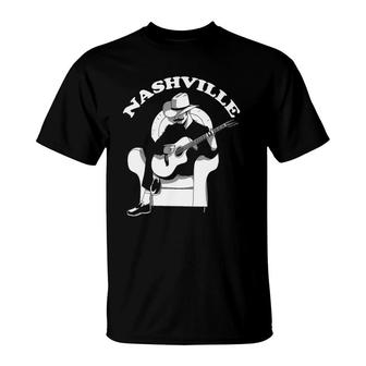 Nashville Country Music Guitar Player Cowboy City Gift T-Shirt | Mazezy