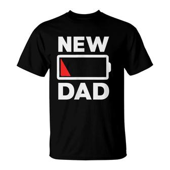 New Dad Low Battery Tired Dad Fathers Day New T-shirt - Thegiftio UK