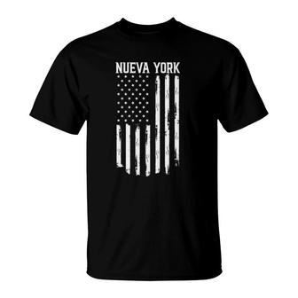 Nueva York New York Us American Flag Fourth Of July Spanish T-Shirt - Seseable