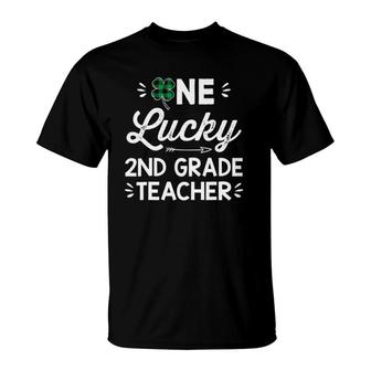 One Lucky 2Nd Grade Teacher St Patricks Day Buffalo Shamrock T-Shirt - Seseable