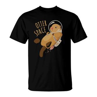 Otter Space Astronautics Cute Sea Otter Image T-Shirt | Mazezy